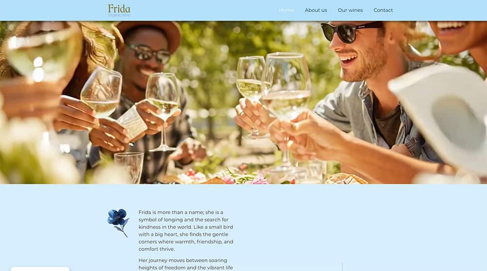 creación página web Frida wines by batlle design